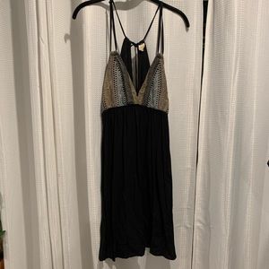 LOVESTITCH Boho Black Detailed Strappy Mini Dress